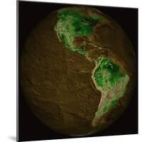 Topographic Map of Earth-Stocktrek Images-Mounted Photographic Print