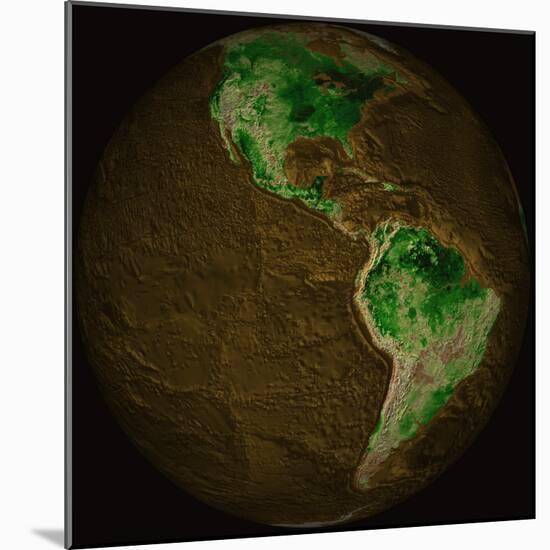 Topographic Map of Earth-Stocktrek Images-Mounted Photographic Print