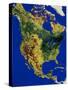 Topographic View of North and Central America-Stocktrek Images-Stretched Canvas