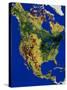 Topographic View of North and Central America-Stocktrek Images-Stretched Canvas