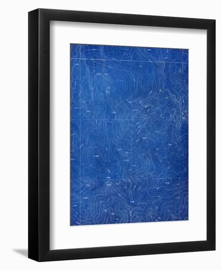 Topographical Blueprint Pattern-yobro-Framed Art Print