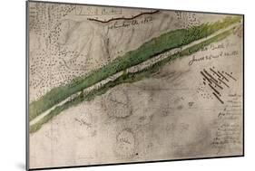 Topographical Chart of the Battlefield of the Little Big Horn-Amos Bad Heart Buffalo-Mounted Giclee Print