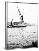 Topsail Barge on the Thames with its Top Mast Lowered, London, C1905-null-Framed Photographic Print