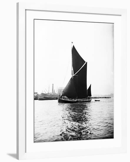 Topsail Barge under Sail on the Thames, London, C1905-null-Framed Photographic Print
