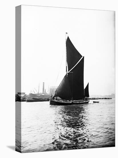 Topsail Barge under Sail on the Thames, London, C1905-null-Stretched Canvas