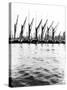 Topsail Barges at Anchor on the Thames, Some with Topsails Lowered, London, C1905-null-Stretched Canvas