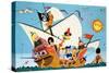 Topsy Turvy Pirate Ship-null-Stretched Canvas