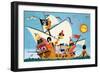 Topsy Turvy Pirate Ship-null-Framed Giclee Print