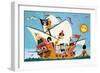 Topsy Turvy Pirate Ship-null-Framed Giclee Print