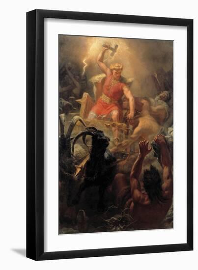 Tor's Fight with the Giants-Marten Winge-Framed Premium Giclee Print