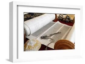Torah scroll and Yad, Torah pointer, France-Godong-Framed Photographic Print