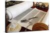 Torah scroll and Yad, Torah pointer, France-Godong-Stretched Canvas