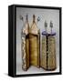 Torah Scroll Case and Mantle-null-Framed Stretched Canvas