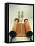 Torah Scroll with Silver Crown Finials-Jewish School-Framed Stretched Canvas