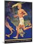 Torch Bearer at the Berlin Olympic Games, 1936-null-Mounted Premium Giclee Print