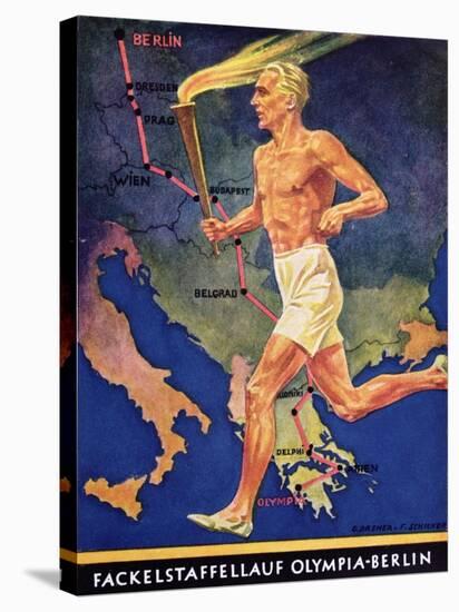 Torch Bearer at the Berlin Olympic Games, 1936-null-Stretched Canvas