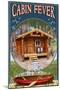 Torch Lake, Michigan - Cabin in Woods-Lantern Press-Mounted Art Print