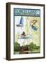 Torch Lake, Michigan - Nautical Chart-Lantern Press-Framed Art Print