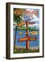 Torch Lake, Michigan - Sign Destinations-Lantern Press-Framed Art Print