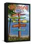 Torch Lake, Michigan - Sign Destinations-Lantern Press-Framed Stretched Canvas