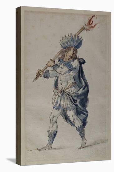 Torchbearer: an Indian-Inigo Jones-Stretched Canvas