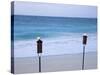 Torches on Beach, Grace Bay, Providenciales, Turks and Caicos-Demetrio Carrasco-Stretched Canvas