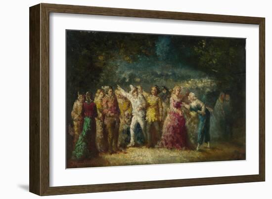 Torchlight Procession, 1870s-1880s-Adolphe-Thomas-Joseph Monticelli-Framed Giclee Print