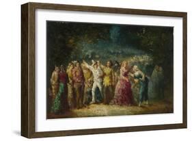 Torchlight Procession, 1870s-1880s-Adolphe-Thomas-Joseph Monticelli-Framed Giclee Print