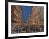Torchlight Procession in Via Del Corso in Rome, Full Colour Print, Italy, 18th Century-null-Framed Giclee Print