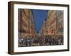 Torchlight Procession in Via Del Corso in Rome, Full Colour Print, Italy, 18th Century-null-Framed Giclee Print