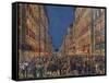 Torchlight Procession in Via Del Corso in Rome, Full Colour Print, Italy, 18th Century-null-Framed Stretched Canvas