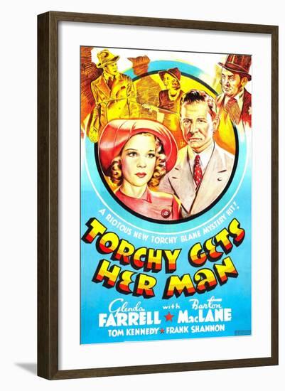 TORCHY GETS HER MAN, US poster, center left: Glenda Farrell, Barton MacLane, 1938-null-Framed Art Print
