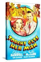 TORCHY GETS HER MAN, US poster, center left: Glenda Farrell, Barton MacLane, 1938-null-Stretched Canvas