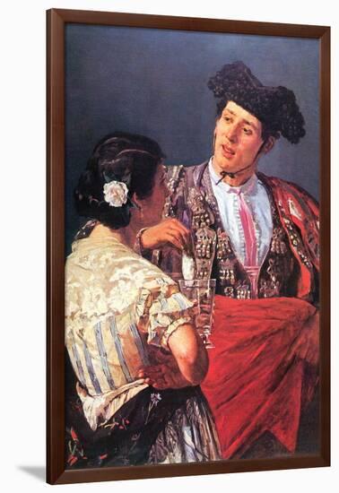 Toreador with Young Girl-Mary Cassatt-Framed Art Print