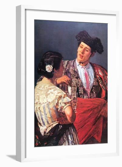 Toreador with Young Girl-Mary Cassatt-Framed Art Print