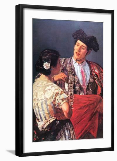 Toreador with Young Girl-Mary Cassatt-Framed Art Print