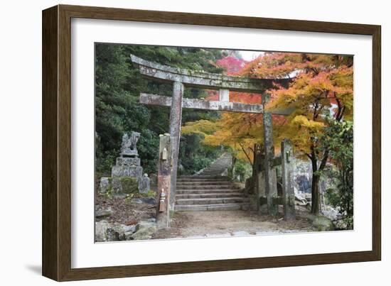 Torii Gate and Steps of Daisho-In Temple in Autumn, Miyajima Island, Western Honshu, Japan-Stuart Black-Framed Photographic Print