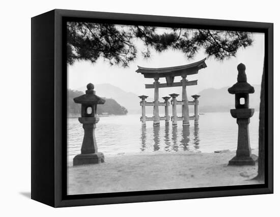 Torii Gate in Water-null-Framed Stretched Canvas