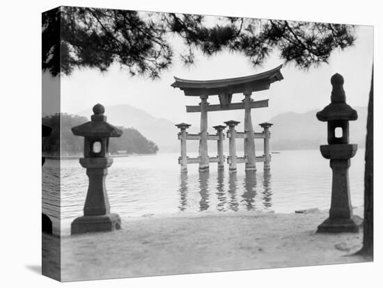 Torii Gate in Water-null-Stretched Canvas