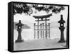 Torii Gate in Water-null-Framed Stretched Canvas