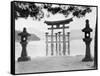 Torii Gate in Water-null-Framed Stretched Canvas