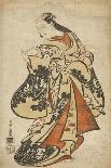 The Actor Nakamura Gentaro as a woman playing battledore and shuttlecock, c.1704-Torii Kiyomasu I-Stretched Canvas