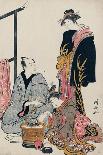 Women of the Gay Quarters, Left Hand Panel of a Diptych-Torii Kiyonaga-Giclee Print