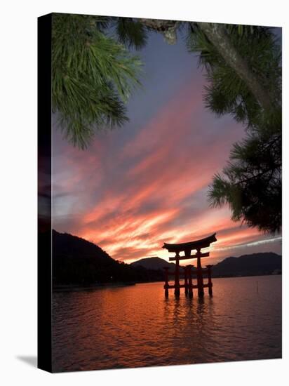 Torii Shrine Gate in the Sea, Miyajima Island, Honshu, Japan-Christian Kober-Stretched Canvas