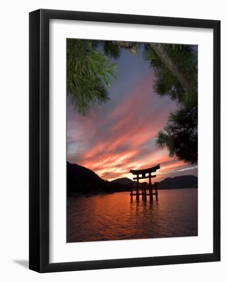 Torii Shrine Gate in the Sea, Miyajima Island, Honshu, Japan-Christian Kober-Framed Photographic Print