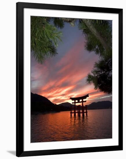 Torii Shrine Gate in the Sea, Miyajima Island, Honshu, Japan-Christian Kober-Framed Photographic Print