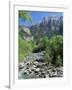 Torla, the River Ara and Mondarruego, Huesca, Pyrenees, Aragon, Spain-Ruth Tomlinson-Framed Photographic Print