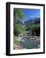 Torla, the River Ara and Mondarruego, Huesca, Pyrenees, Aragon, Spain-Ruth Tomlinson-Framed Photographic Print