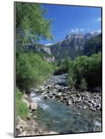 Torla, the River Ara and Mondarruego, Huesca, Pyrenees, Aragon, Spain-Ruth Tomlinson-Mounted Photographic Print