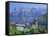 Torla, Village Perched on Hilltop Beneath Mondarruego, Huesca (Pyrenees), Aragon, Spain, Europe-Ruth Tomlinson-Framed Stretched Canvas